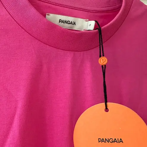 NWT PANGAIA Hot Pink Midweight Cropped Shoulder T