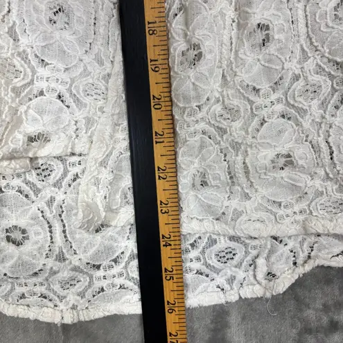 Denim 24/7 lace open cardigan Womens Plus 24W Boho Romantic Coastal Grandma White