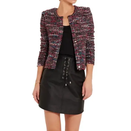 IRO Carene Multicolor Red Green White Cropped Blazer Jacket Size 34