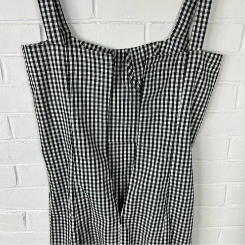 Capulet Lola Bustier Gingham Fitted Black White Midi Dress Size XS