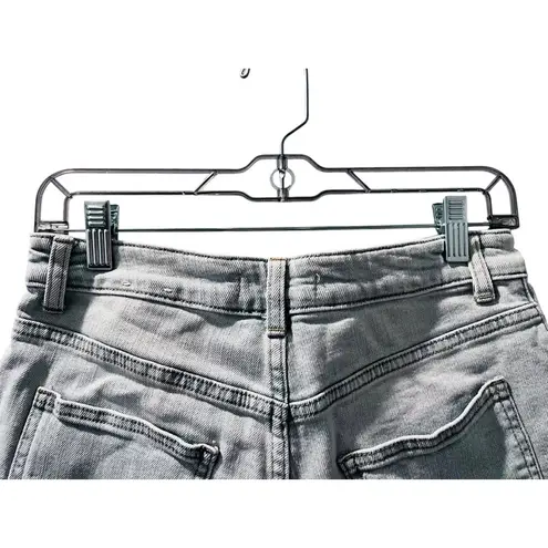 Just USA Button Fly Cut Off Denim Jean Shorts Size Medium Distressed Blue Pocket