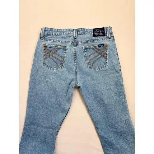 Levi Strauss SIGNATURE Juniors Size 9 Light Blue Denim Low Rise Flare Jeans