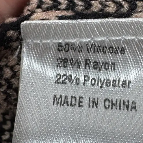 Zesica Chevron Stripe Lantern Sleeve Mock Neck Sweater Tan Black Large