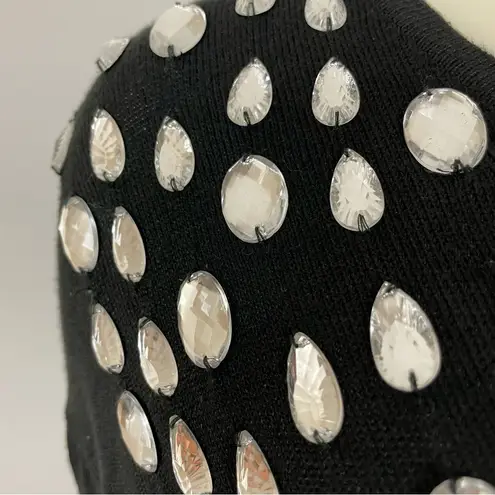 Vintage Sweater Sparkly Women Eclectic Embellished Jewels Glam Christmas Size XL