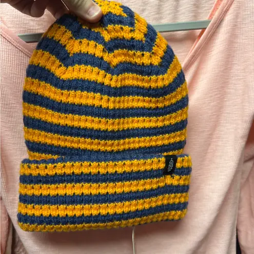 Free People Stripe It Up Cool Down Beanie in Varsity Orange OS NWT Retail $28