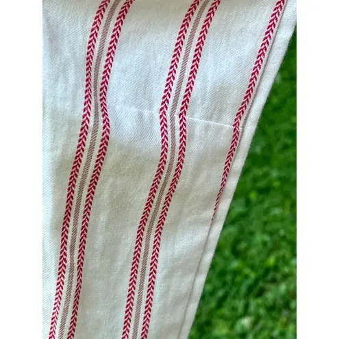 A loves A shirt dress L cream red stripe crochet NWT large