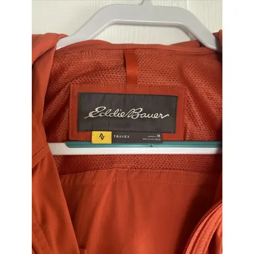 Eddie Bauer  Womens Medium Orange Travex Full Zip Jacket Lightweight Travel