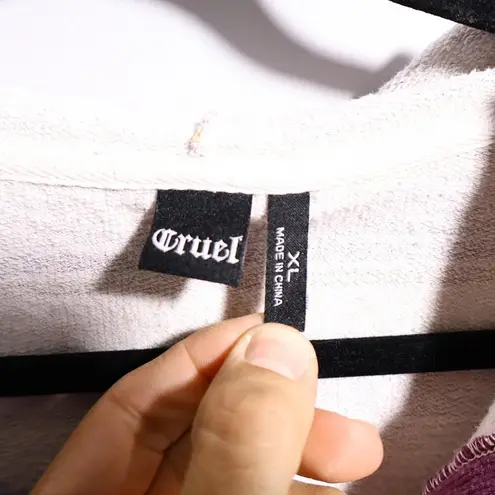 Cruel Purple Aztec 1/4 Zip Hoodie Sweatshirt XL Retro Skater Geometric Western