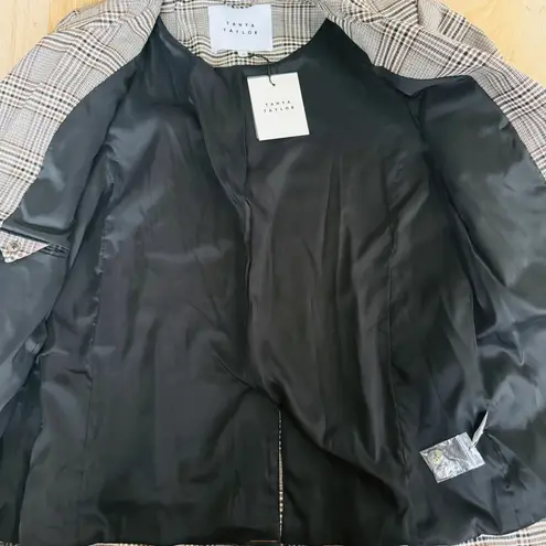 Tanya Taylor Lewis Plaid Fringe Trim Blazer NEW