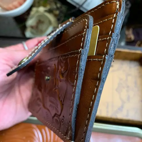 Patricia Nash Authentic LEATHER EMBOSSED GRAPE LEAF FRAME CROSB/CLUTCH/WALLET