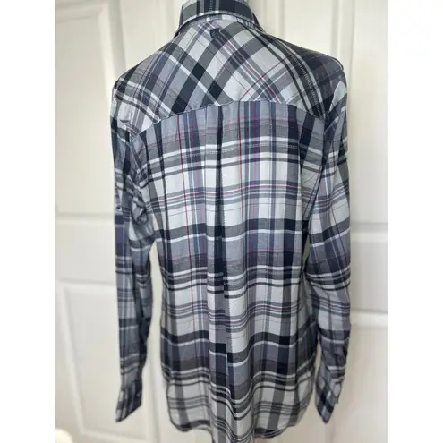 KÜHL Kuhl Women's Spectra Plaid Shirt Sail Blue Button Up Long Sleeve Top Size L Size L