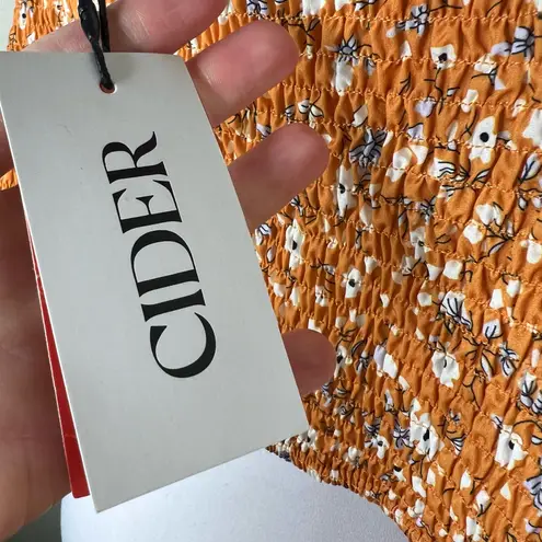 Cider Crop Top 3XL Plus Curvy Ditsy Floral Cami Tank Orange Smocked V-Neck NEW