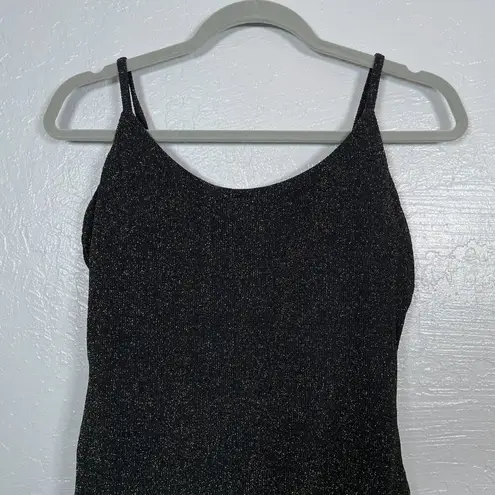 ANDIE Women M Black Gold Sparkle The Lucaya One Piece Swimsuit High Leg Cheeky