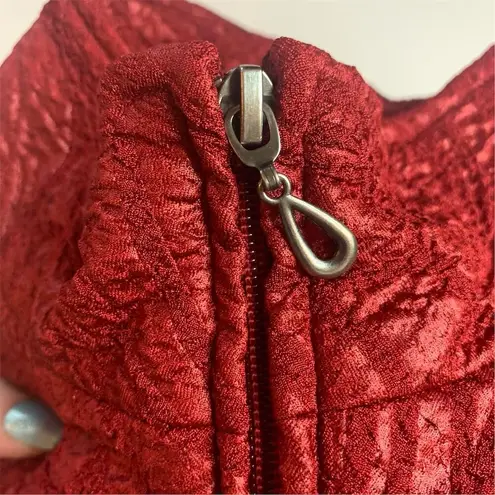 Erin London Women's M Standard Red Floral Textured Full Zip Jacket Size XL