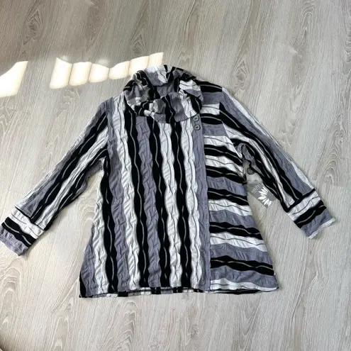 Habitat  Clothes to Live In 3D Knit Wavy Textured Cowl Neck Tunic L Lagenlook Art