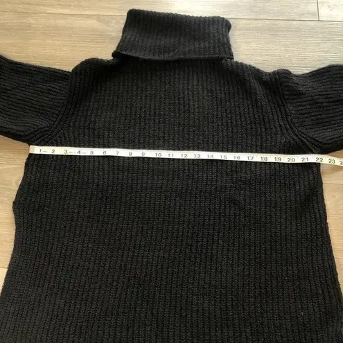 FOR THE REPUBLIC Black Chunky Knit Turtleneck Long Sleeve Sweater Womens Size S