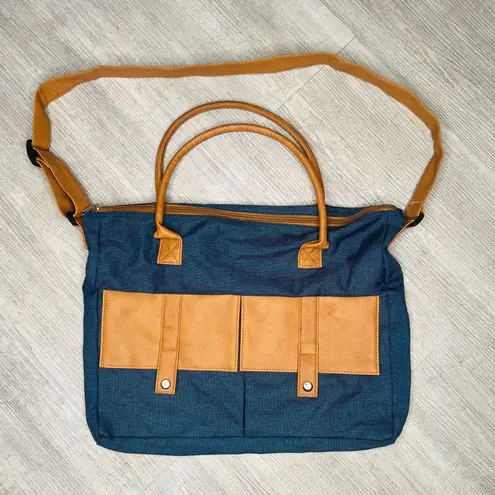 Classic Courier Organizer Messenger Travel Tote Laptop Bag Front Pockets AARP Blue