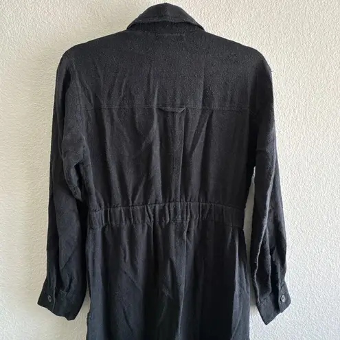 DÔEN Serre Zip Front Utility Silk Jumpsuit Black size XS