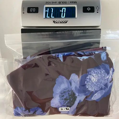 Elle NWOT women’s maroon purple blue floral sleeveless tie stretch blouse XXL