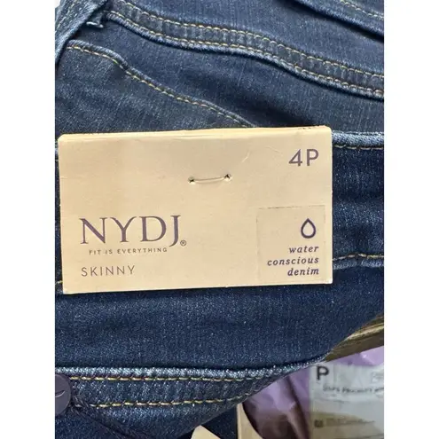 NYDJ Jeans Skinny Ankle Pants Dark Wash Blue Denim Stretch Size 4 Petite