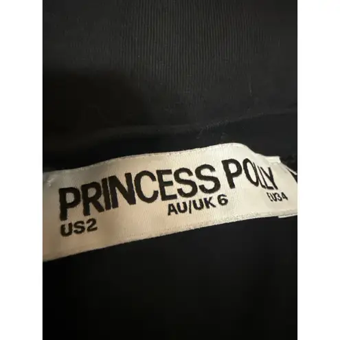 Princess Polly  Heartbreak Baby Tee Women's Black Red Short Sleeve Crop T Shirt 2