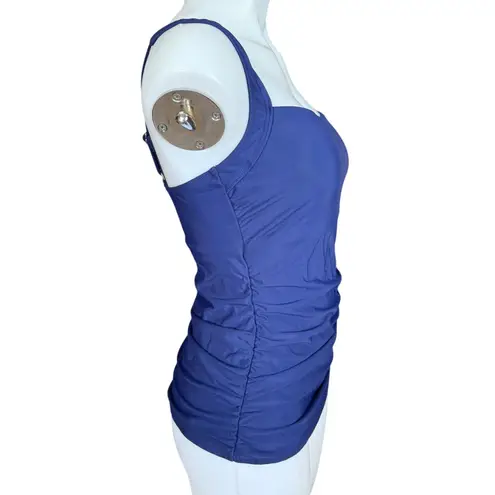 Talbots  Miraclesuit dark blue lined tankini with underwire UPF50 women's size 6