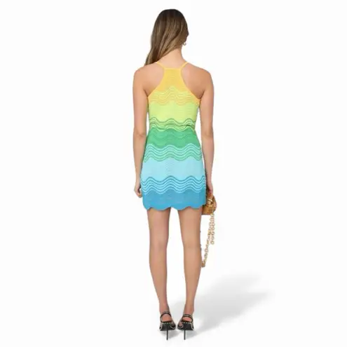 Torn By Ronny Kobo Scuffed Lemon Hope Knit Mini Dress Size crochet multicolor