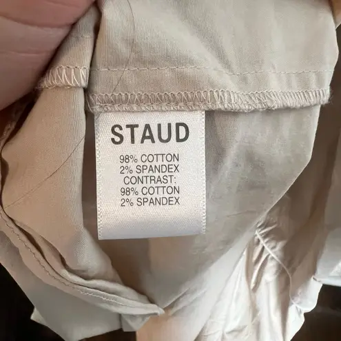 STAUD - Cleo Tiered Midi Dress Biscotti Quite Luxury Classic Night Out Travel