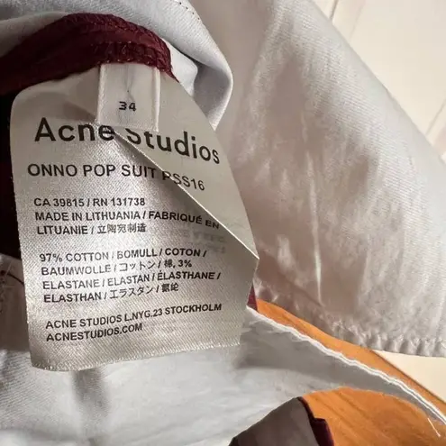 Acne Studios 'Onno Pop' Suit Trousers Sz. 34 EU (XS/ 2)