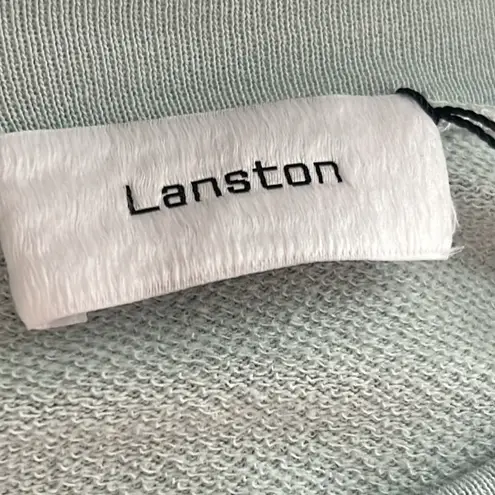 New Lanston Revolve Women’s Oversized Drop Shoulder Cinched Crop Crew Sweatshirt Green Size XS