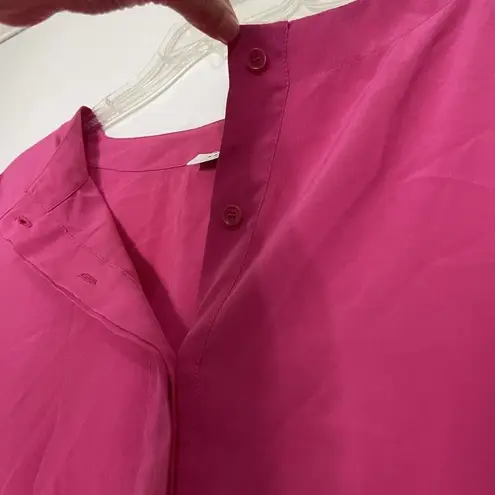 Akris Punto Blouse Top Pink Short Dolman Sleeves Silk Elastic Hem size 8