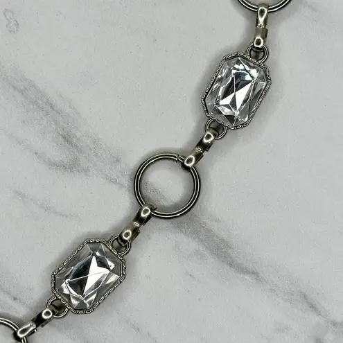 Rhinestone Silver Tone Chain Link Belt Small/Medium (S/M) ✨