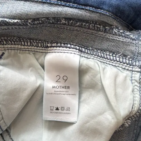 MOTHER The Triple Stack Looker High Rise Denim Blue Jeans Tie Waist, 29