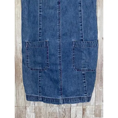 Gap Women's Vintage  Overall Denim Dress Jumper Light Wash Size Small Back Zipper