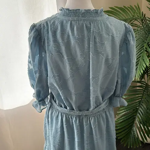 Eliza J Floral Jacquard Belted Dress, Size 12, $138