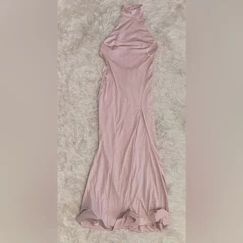 House Of CB NWOT Juliette Blush Pink Halter Gown Sz S