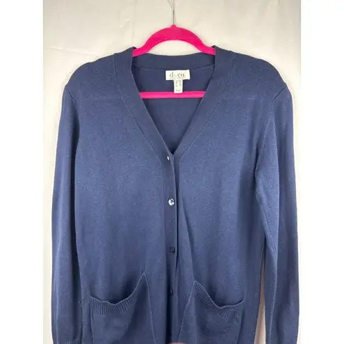 D & Co. Navy Blue Long Cardigan Sweater XS Petite Size undefined