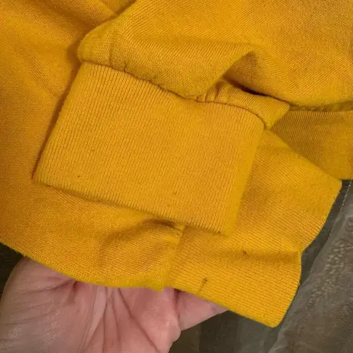 PINK - Victoria's Secret  Yellow Hooded Pullover Cowl Neck Sweater XS Flawed