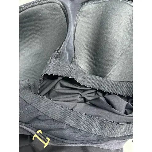 Lands' End Bathing Suit Women 18W Black Ruched One Piece Modest Removable Straps