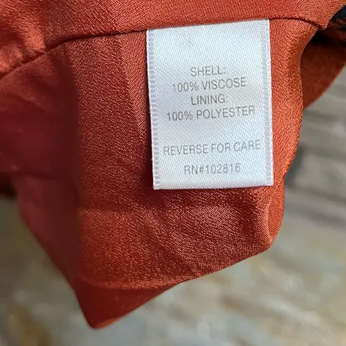 Garnet Hill Shirtdress Floral Print Drop Waist Pockets Rust Navy 12