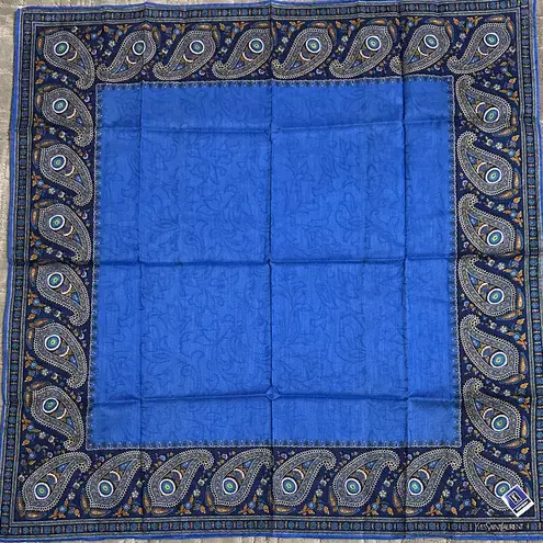 Yves Saint Laurent Royal Blue Paisley Handkerchief