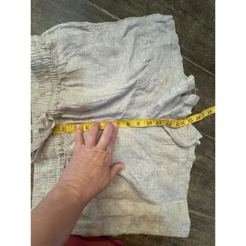 Quince 100% Linen Shorts Womens L Beige Tan Beachy Ethically Woven Coastal Size L