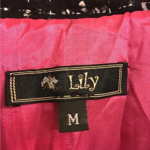 Women’s Blazer coat ‘Lily’ black white with pink Med vintage fitted made in USA