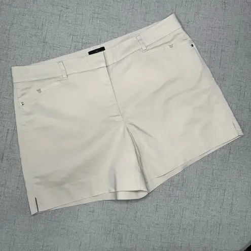 White House | Black Market  Khaki Cotton Stretch 5” Shorts Size 12