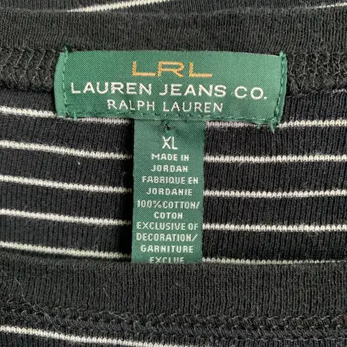 LRL zipper shoulder long sleeve tee elbow patches Size XL