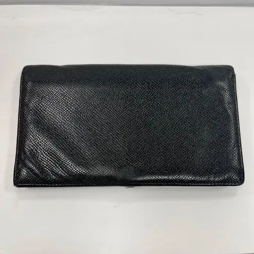 BVLGARI Black Leather Bifold Long Wallet - Preowned