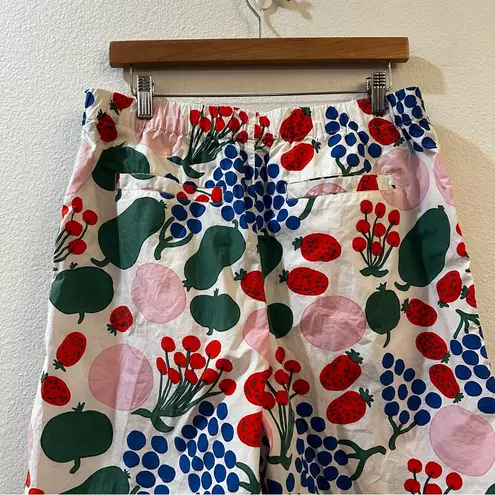 Marimekko x Uniqlo LARGE Cotton Pleated AOP Poplin Fruit Pattern Shorts Size L White