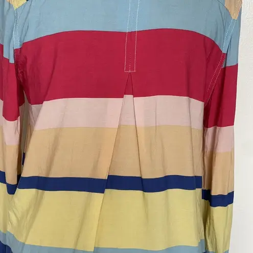 Velvet Heart  Womens Button Down Shirt Size Small Striped Colorful Long Sleeve