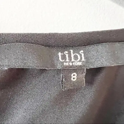 Tibi Little Black Dress Silk Ruffles Size 8 Sheer Long Sleeves Dance Homecoming