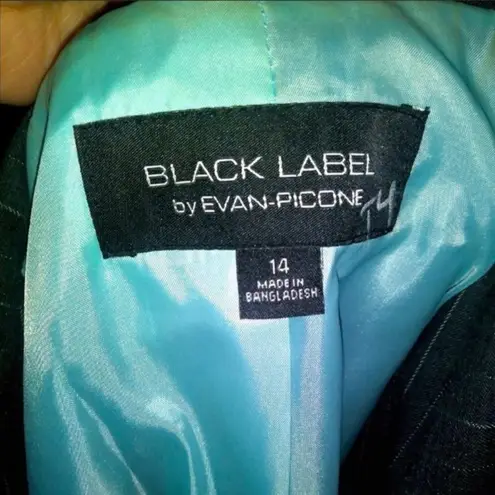Black Label by Evan Picone black striped blazer